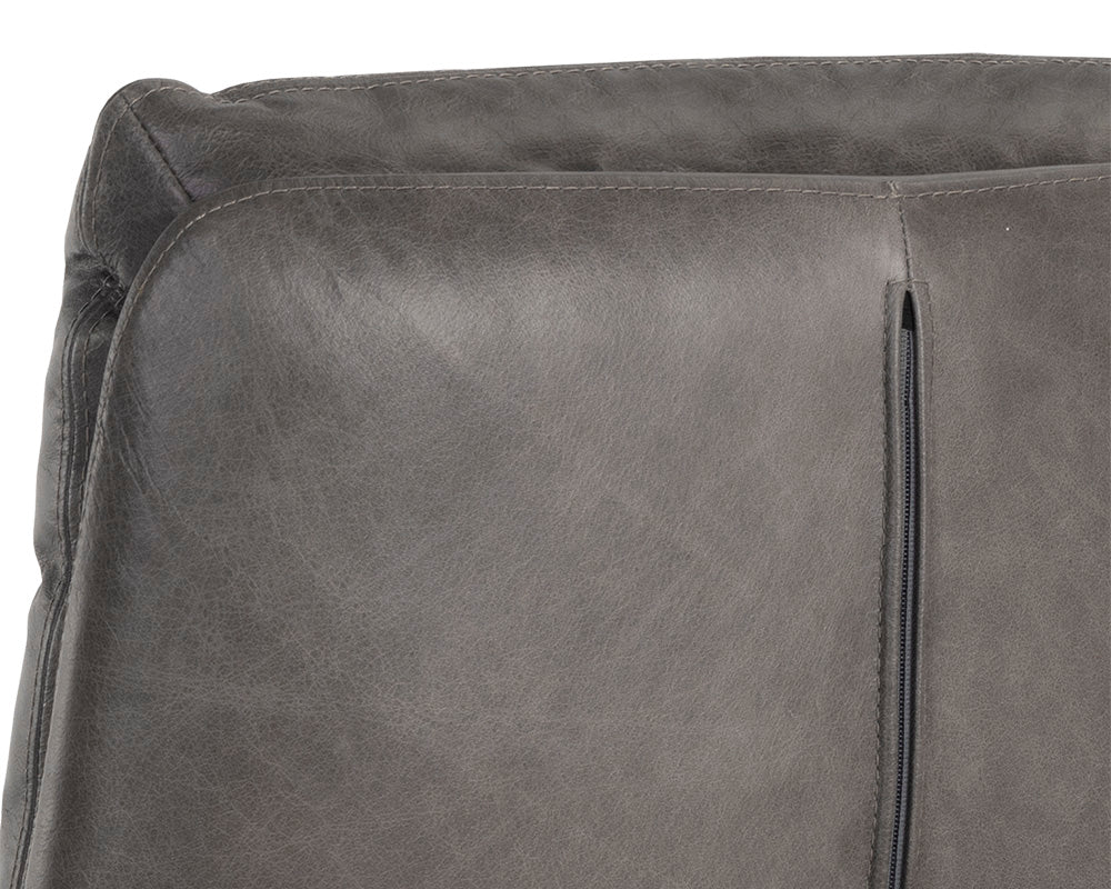 Cardona Swivel Lounge Chair - Gunmetal - Marseille Concrete Leather 107084 Sunpan