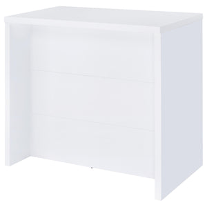 English Elm Irving White Engineered Wood Freestanding Home Bar with 12-Bottle Grid, Stemware Racks & Cubbies B062P375551