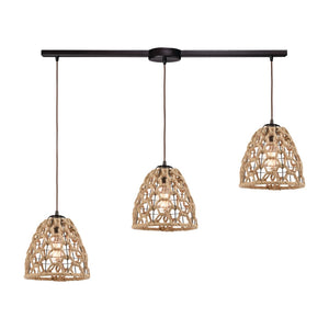 Coastal Inlet 36'' Wide 3-Light Slim Linear Pendant - Oil Rubbed Bronze 10709/3L Elk Lighting