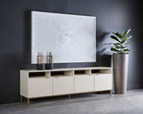 Ambrose Modular Media Console and Cabinet - Champagne Gold - Cream 107172 Sunpan