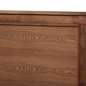 Baxton Studio Baxton Studio Veronica Modern Walnut Brown Canopy Bed with Elegant Design and Under-Bed Storage Queen MG0021-1-Walnut-Queen