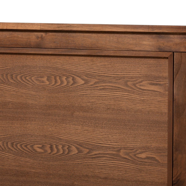 Baxton Studio Baxton Studio Veronica Modern Walnut Brown Canopy Bed with Elegant Design and Under-Bed Storage Queen MG0021-1-Walnut-Queen