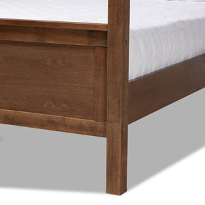 Baxton Studio Baxton Studio Veronica Modern Walnut Brown Canopy Bed with Elegant Design and Under-Bed Storage Queen MG0021-1-Walnut-Queen