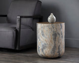 Diaz End Table - Marble Look - Antique Brass 107199 Sunpan