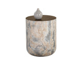 Diaz End Table - Marble Look - Antique Brass 107199 Sunpan