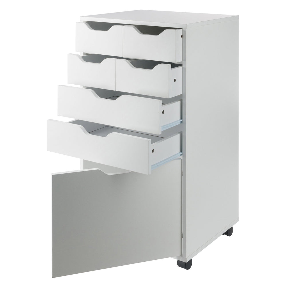 Winsome Wood Halifax Multi-storage Mobile Cabinet With Bins & Drawers - Versatile Organizer For Any Space White Composite Wood 10719-winsome-wood