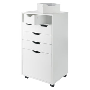 Winsome Wood Halifax Multi-storage Mobile Cabinet With Bins & Drawers - Versatile Organizer For Any Space White Composite Wood 10719-winsome-wood