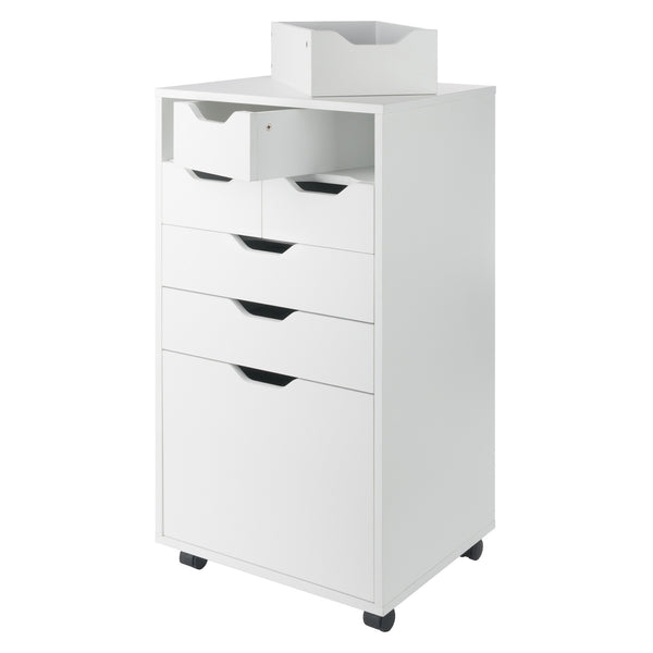 Winsome Wood Halifax Multi-storage Mobile Cabinet With Bins & Drawers - Versatile Organizer For Any Space White Composite Wood 10719-winsome-wood