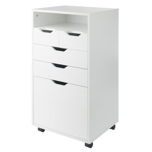 Winsome Wood Halifax Multi-storage Mobile Cabinet With Bins & Drawers - Versatile Organizer For Any Space White Composite Wood 10719-winsome-wood