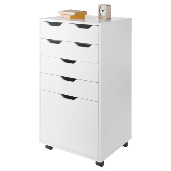 Winsome Wood Halifax Multi-storage Mobile Cabinet With Bins & Drawers - Versatile Organizer For Any Space White Composite Wood 10719-winsome-wood