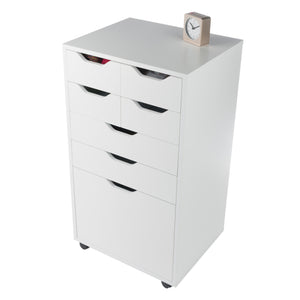 Winsome Wood Halifax Multi-storage Mobile Cabinet With Bins & Drawers - Versatile Organizer For Any Space White Composite Wood 10719-winsome-wood