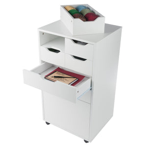Winsome Wood Halifax Multi-storage Mobile Cabinet With Bins & Drawers - Versatile Organizer For Any Space White Composite Wood 10719-winsome-wood