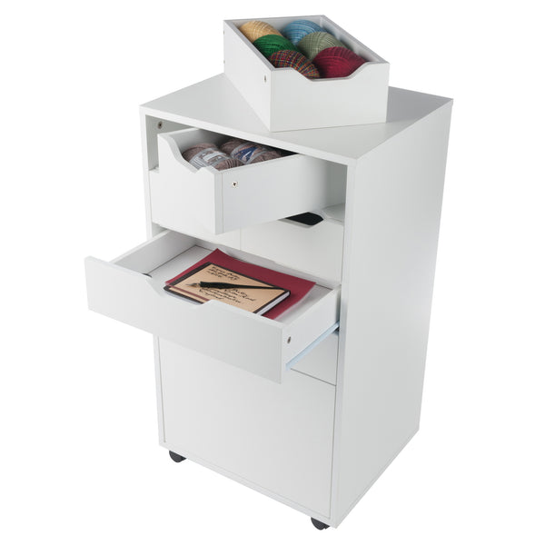 Winsome Wood Halifax Multi-storage Mobile Cabinet With Bins & Drawers - Versatile Organizer For Any Space White Composite Wood 10719-winsome-wood