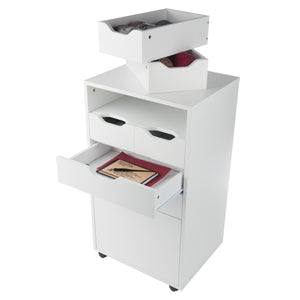 Winsome Wood Halifax Multi-storage Mobile Cabinet With Bins & Drawers - Versatile Organizer For Any Space White Composite Wood 10719-winsome-wood