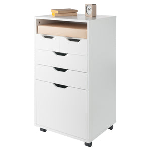 Winsome Wood Halifax Multi-storage Mobile Cabinet With Bins & Drawers - Versatile Organizer For Any Space White Composite Wood 10719-winsome-wood