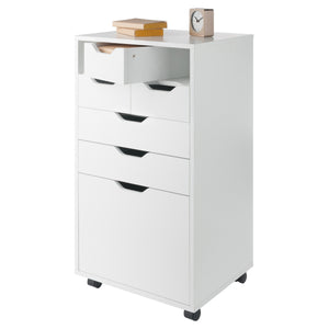 Winsome Wood Halifax Multi-storage Mobile Cabinet With Bins & Drawers - Versatile Organizer For Any Space White Composite Wood 10719-winsome-wood