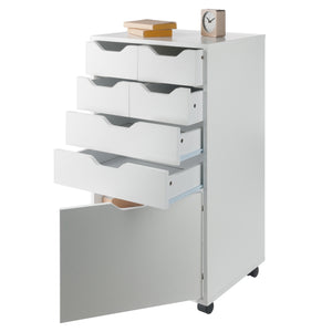 Winsome Wood Halifax Multi-storage Mobile Cabinet With Bins & Drawers - Versatile Organizer For Any Space White Composite Wood 10719-winsome-wood