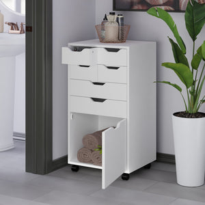 Winsome Wood Halifax Multi-storage Mobile Cabinet With Bins & Drawers - Versatile Organizer For Any Space White Composite Wood 10719-winsome-wood