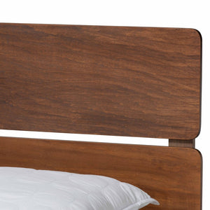 Baxton Studio Baxton Studio Anthony Modern Walnut Brown Panel Bed with Slatted Headboard for Cozy Bedrooms King MG0024-Walnut-King