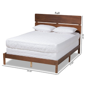 Baxton Studio Baxton Studio Anthony Modern Walnut Brown Panel Bed with Slatted Headboard for Cozy Bedrooms King MG0024-Walnut-King
