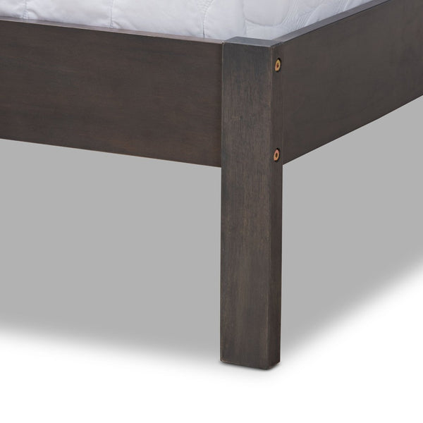 Baxton Studio Baxton Studio Anthony Modern Dark Grey Oak Panel Bed with Slatted Headboard for Serene Comfort King MG0024-Green Gray-King