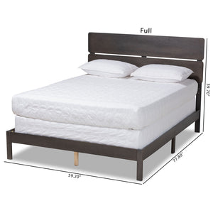 Baxton Studio Baxton Studio Anthony Modern Dark Grey Oak Panel Bed with Slatted Headboard for Serene Comfort King MG0024-Green Gray-King