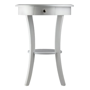 Winsome Wood Sasha Deluxe Round Accent Table With Drawer & Shelf - Elegant White Design For Any Room Decor White Solid ,Composite Wood 10727-winsome-wood