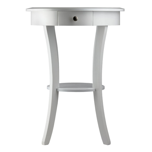 Winsome Wood Sasha Deluxe Round Accent Table With Drawer & Shelf - Elegant White Design For Any Room Decor White Solid ,Composite Wood 10727-winsome-wood