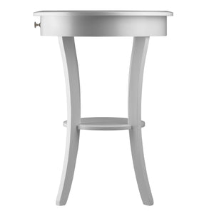 Winsome Wood Sasha Deluxe Round Accent Table With Drawer & Shelf - Elegant White Design For Any Room Decor White Solid ,Composite Wood 10727-winsome-wood