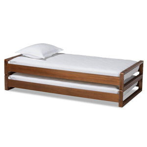 Baxton Studio Baxton Studio Klara Expandable Walnut Bed Frame - Twin to King Size, Modern Design & Sturdy Support MG0026-Walnut-Twin