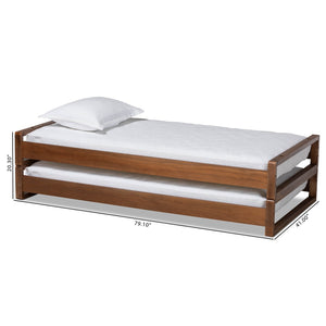 Baxton Studio Baxton Studio Klara Expandable Walnut Bed Frame - Twin to King Size, Modern Design & Sturdy Support MG0026-Walnut-Twin