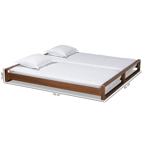 Baxton Studio Baxton Studio Klara Expandable Walnut Bed Frame - Twin to King Size, Modern Design & Sturdy Support MG0026-Walnut-Twin