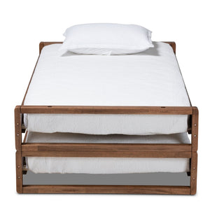 Baxton Studio Baxton Studio Klara Expandable Walnut Bed Frame - Twin to King Size, Modern Design & Sturdy Support MG0026-Walnut-Twin