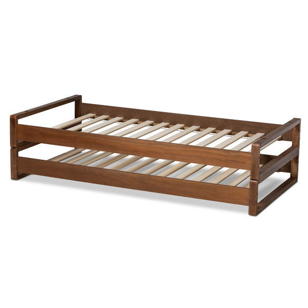 Baxton Studio Baxton Studio Klara Expandable Walnut Bed Frame - Twin to King Size, Modern Design & Sturdy Support MG0026-Walnut-Twin