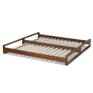 Baxton Studio Baxton Studio Klara Expandable Walnut Bed Frame - Twin to King Size, Modern Design & Sturdy Support MG0026-Walnut-Twin