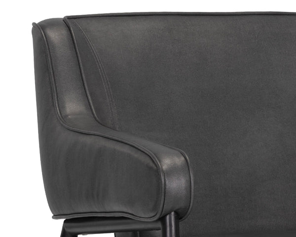 Sunpan Derome Mid-Century Faux Leather Lounge Chair with Sculpted Frame and Two-Tone Legs 107316