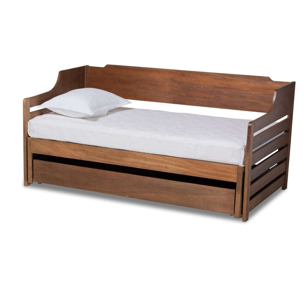 Baxton Studio Baxton Studio Jameson Expandable Twin to King Daybed with Storage Drawer in Walnut Finish - Stylish & Versatile MG0033-1-Walnut-Daybed