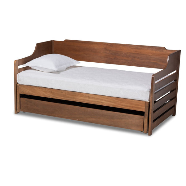 Baxton Studio Baxton Studio Jameson Expandable Twin to King Daybed with Storage Drawer in Walnut Finish - Stylish & Versatile MG0033-1-Walnut-Daybed
