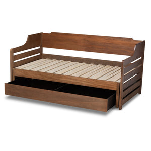 Baxton Studio Baxton Studio Jameson Expandable Twin to King Daybed with Storage Drawer in Walnut Finish - Stylish & Versatile MG0033-1-Walnut-Daybed