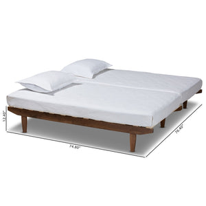 Baxton Studio Baxton Studio Hiro Expandable Twin to King Bed Frame - Stylish Walnut Finish & Modern Design MG0036-Walnut-Extension Bed