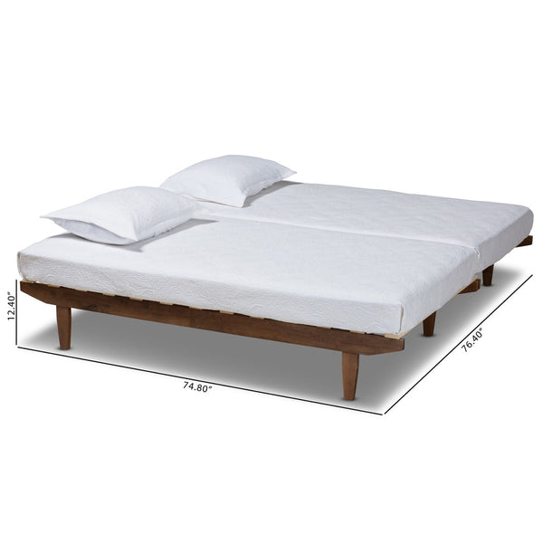 Baxton Studio Baxton Studio Hiro Expandable Twin to King Bed Frame - Stylish Walnut Finish & Modern Design MG0036-Walnut-Extension Bed