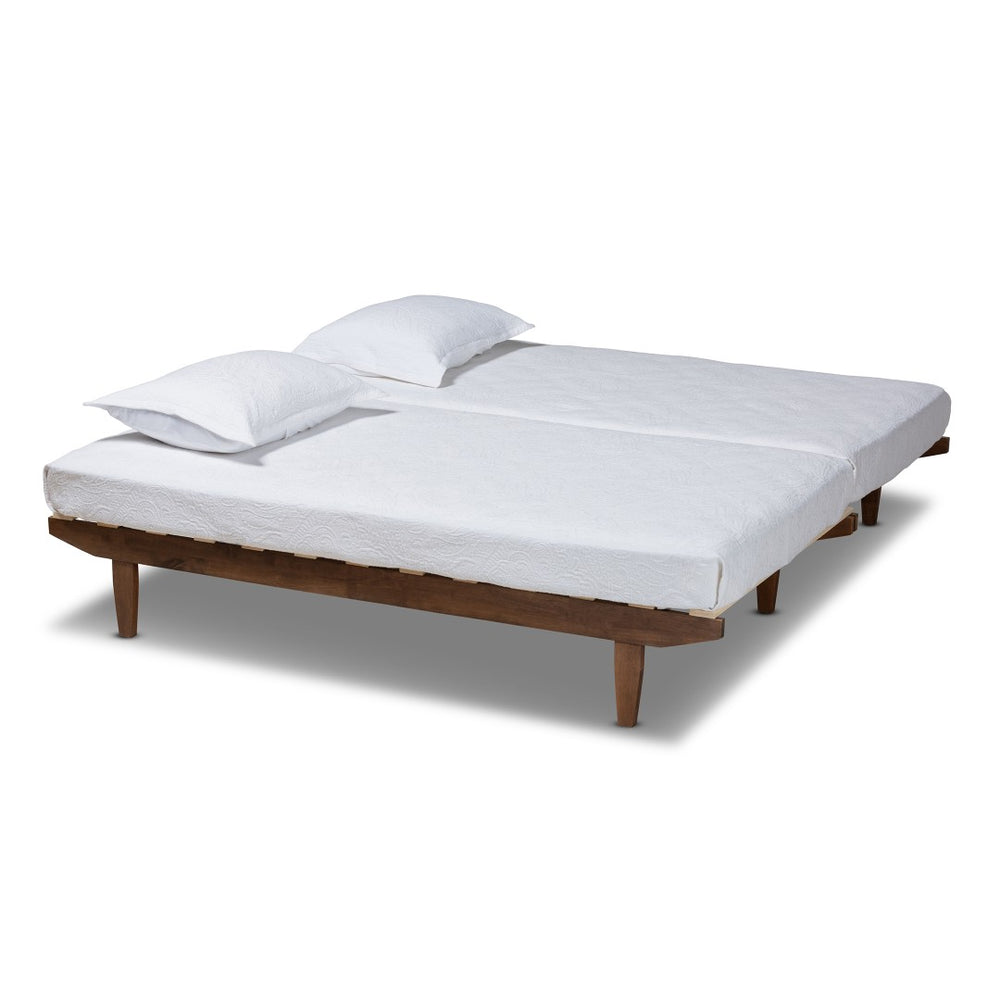 Baxton Studio Baxton Studio Hiro Expandable Twin to King Bed Frame - Stylish Walnut Finish & Modern Design MG0036-Walnut-Extension Bed