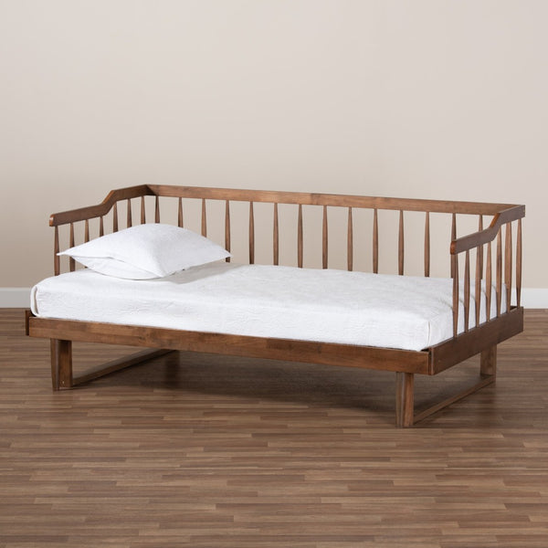 Baxton Studio Baxton Studio Muriel Expandable Twin to King Size Daybed with Walnut Finish and Spindle Design MG0037-Walnut-Daybed