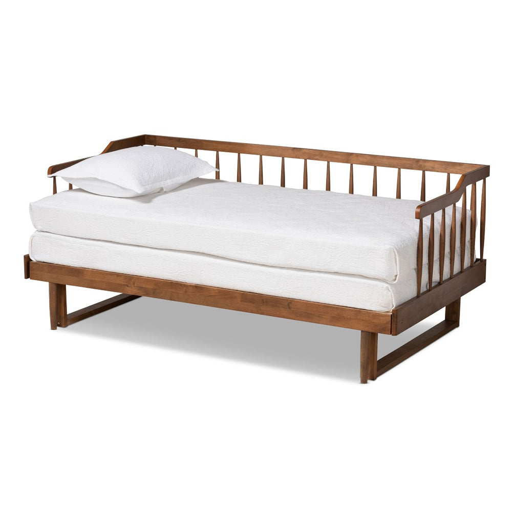 Baxton Studio Baxton Studio Muriel Expandable Twin to King Size Daybed with Walnut Finish and Spindle Design MG0037-Walnut-Daybed