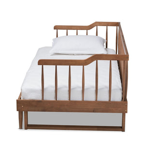 Baxton Studio Baxton Studio Muriel Expandable Twin to King Size Daybed with Walnut Finish and Spindle Design MG0037-Walnut-Daybed