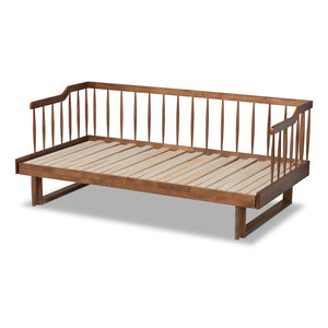 Baxton Studio Baxton Studio Muriel Expandable Twin to King Size Daybed with Walnut Finish and Spindle Design MG0037-Walnut-Daybed