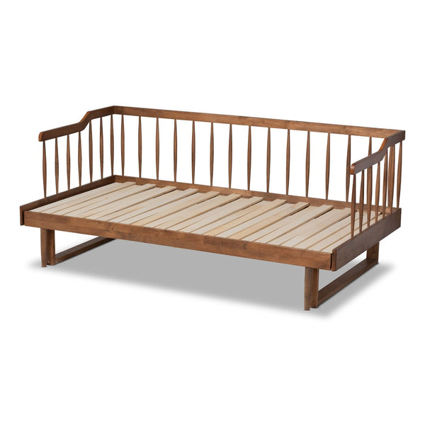 Baxton Studio Baxton Studio Muriel Expandable Twin to King Size Daybed with Walnut Finish and Spindle Design MG0037-Walnut-Daybed