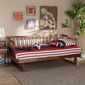 Baxton Studio Baxton Studio Muriel Expandable Twin to King Size Daybed with Walnut Finish and Spindle Design MG0037-Walnut-Daybed