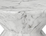 Union End Table - Marble Look - White 107411 Sunpan