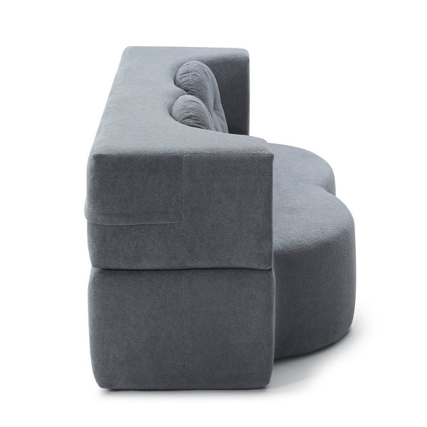 English Elm 2-in-1 Folding Floor Sofa Foam Sleeper Twin Futon Couch for Compact Living Spaces Grey W1117P419833